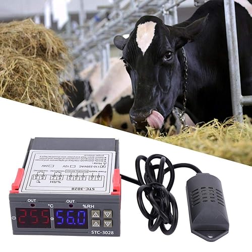 Miniatura 6 de STC-3028 Control de temperatura 12V24V110V220V Pantalla digital Medidor de temperatura y humedad con sensor integrado (110-220VAC)