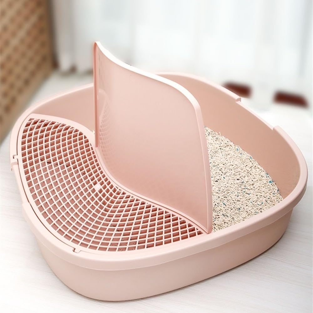 Artykuły dla zwierząt, Zamknięta kuweta dla kota z pedałem i łopatką, łatwa w czyszczeniu duża toaleta(Pink)