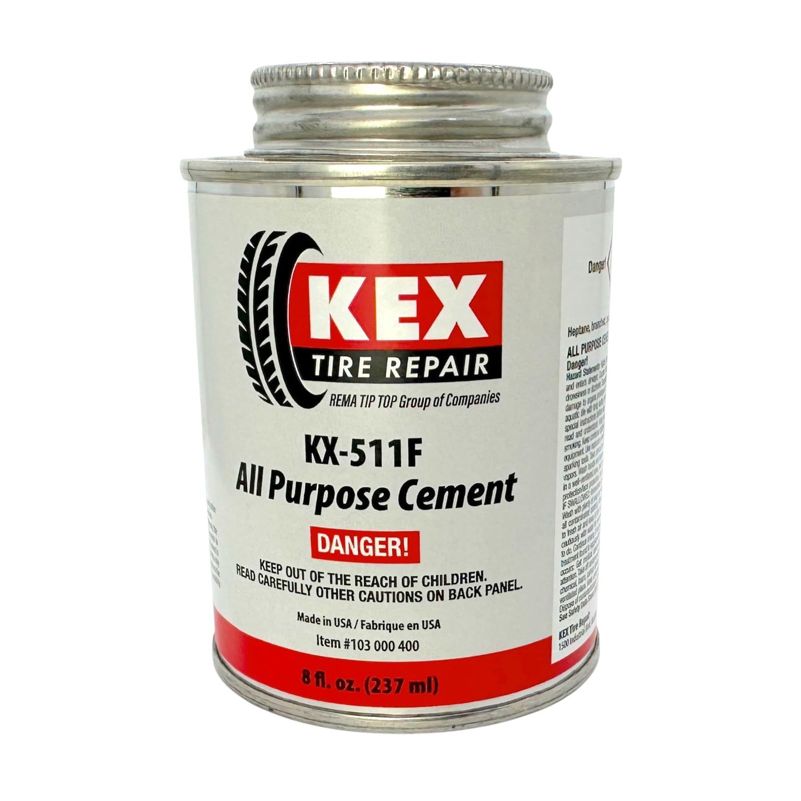 Cold Vulcanizing Rubber Tire and Tube Patch Plug Repair Cement Glue 8oz can