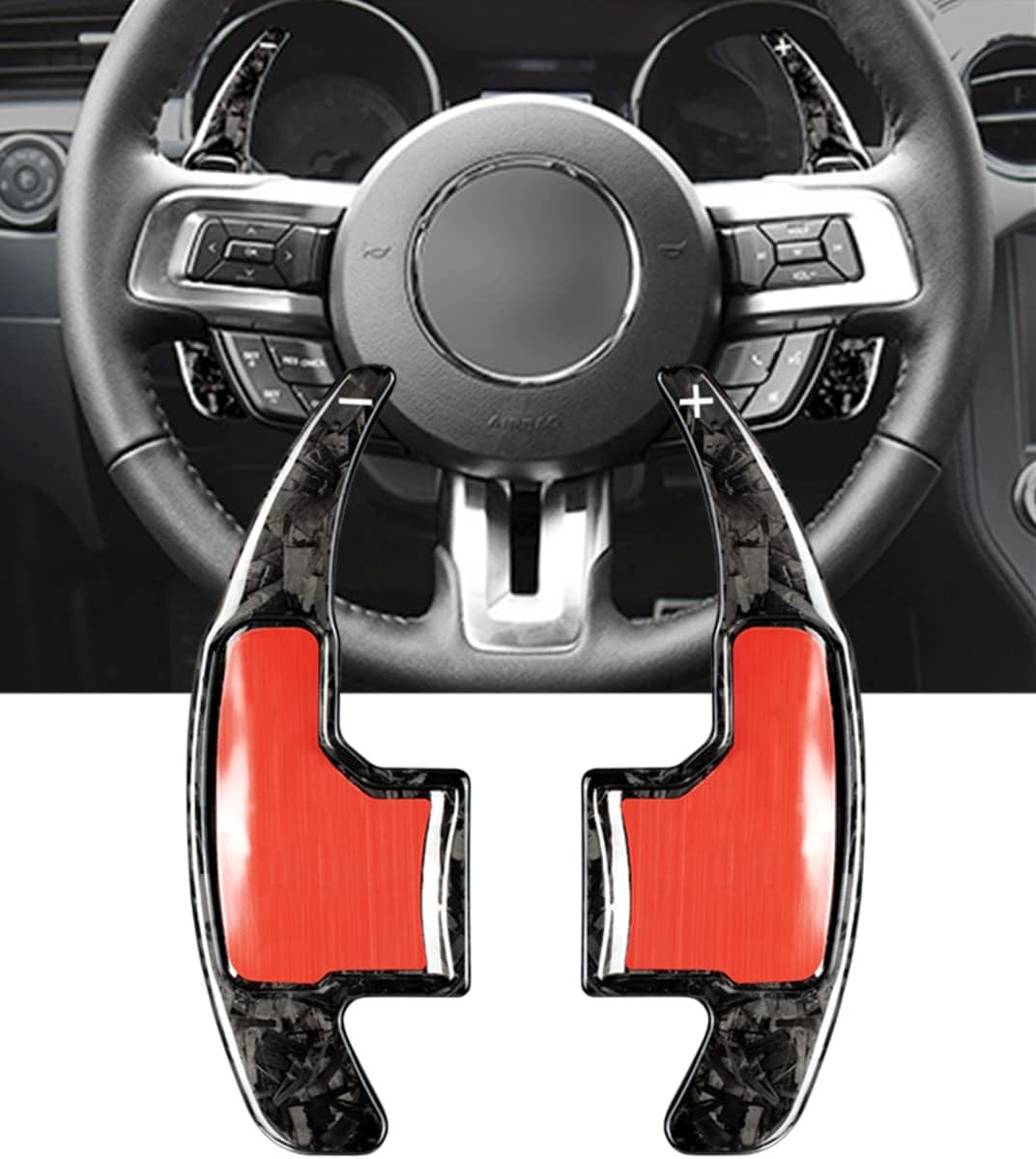 for Mustang Paddle Shifter Extensions,for Fingertips More Comfortable Feel While Switching Gears Safe High-end Durable Fashion.for Mustang Carbon Fiber Shift Paddles Mustang 2015-2017 (Multicolor)