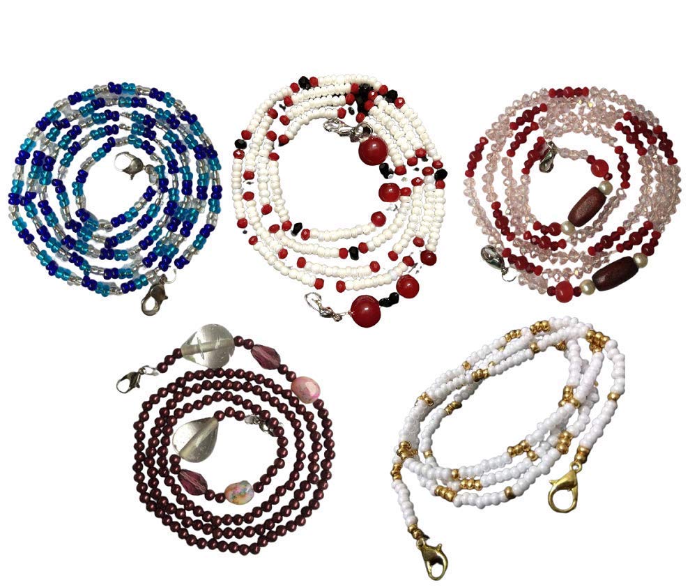 FACE MASK CHAIN 5 PCS COMBO : HELIUM Face Mask Holding Chain, Goggles & Spectacles Holding Chain, Necklace Made Out From 4 MM Crystal Beads & Glass Pearls (B093WL21BR) Amazon Price History, Amazon Price Tracker