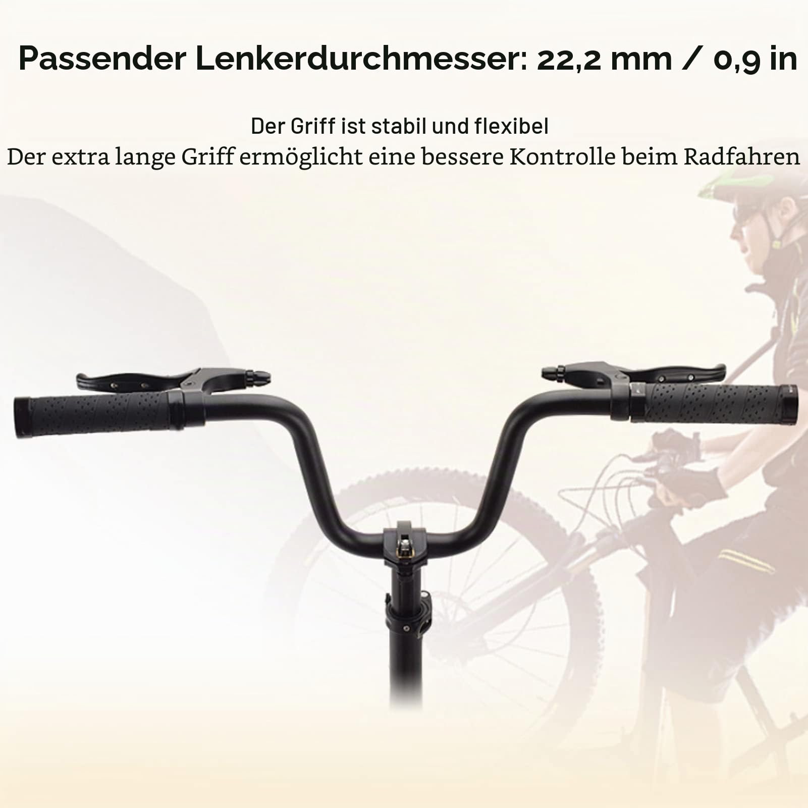 Fahrradlenker, Rutschfest Komfortabel 25,4 Mm X 580 Mm Fahrradlenker für Mountainbikes (210 mm / 8,3 Zoll Höhe)