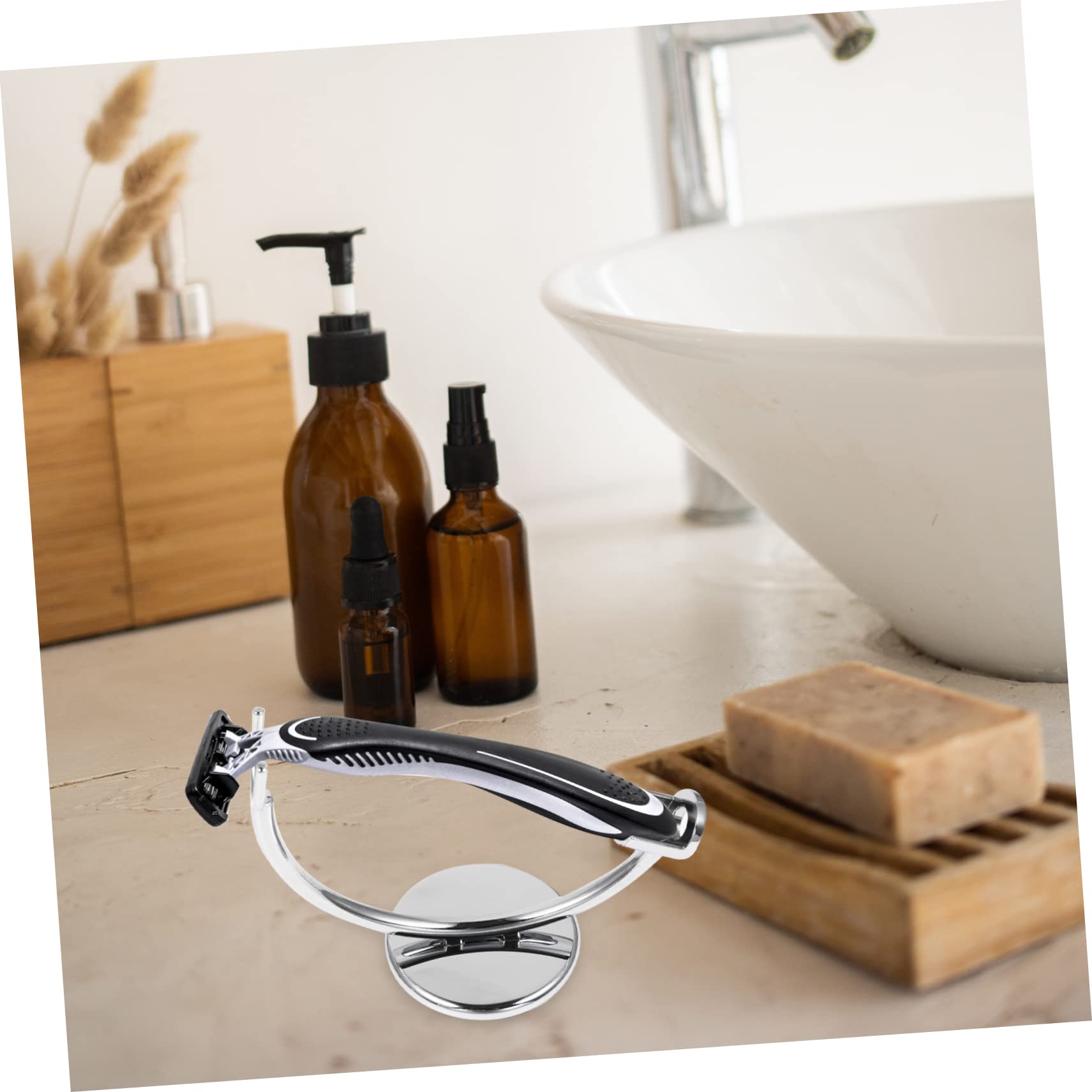 Mipcase 2pezzi Supporto Per Rasoio Sicuro Di Stand Per Rasoio Da Barba Organizzatore Nonslip Per Cura Della Barba Design Elegante e Resistente Alla