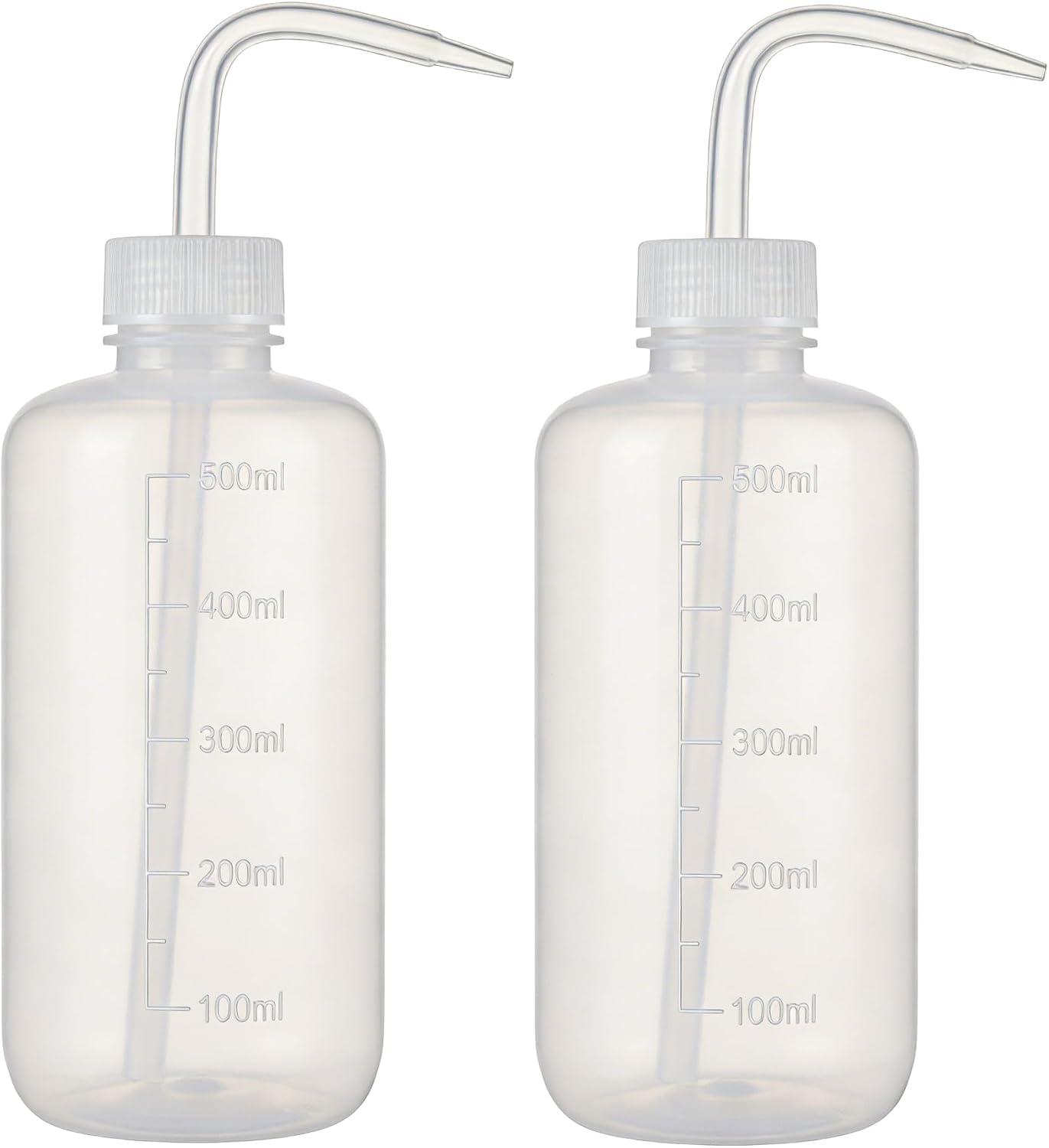 2Pcs Safety Wash Squeeze Bottle with Bent Tip Mouth Plastic Watering Containers Diffuser 500ml/17.6oz