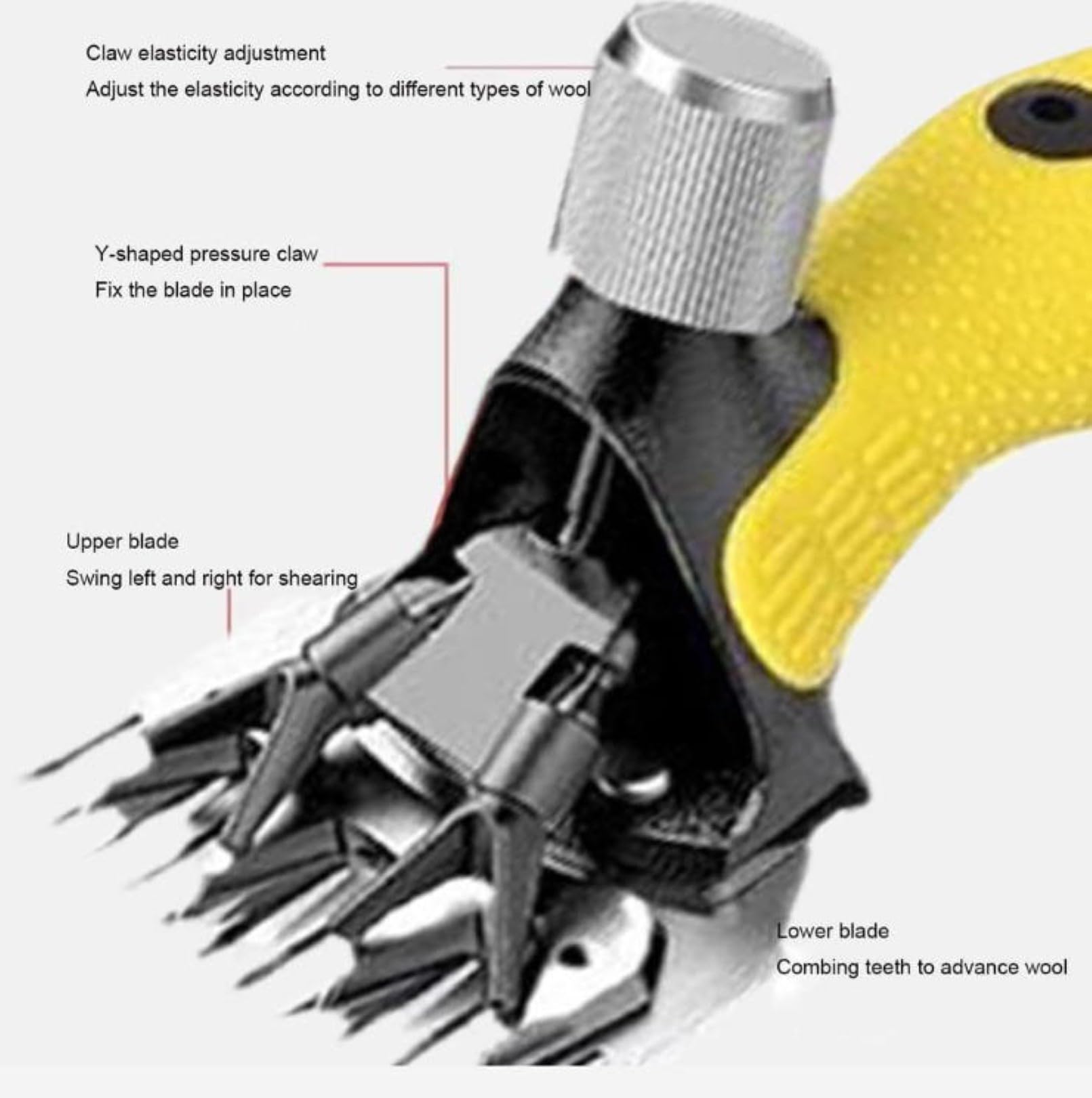 Máquina Eléctrica Para Esquilar Ovejas y Cabras – Cortadora de Lana con Cuchilla de 9 Dientes, Corte Rápido, Mango Ergonómico Para Ovejas, Cabras, Alpacas, Camellos yellow
