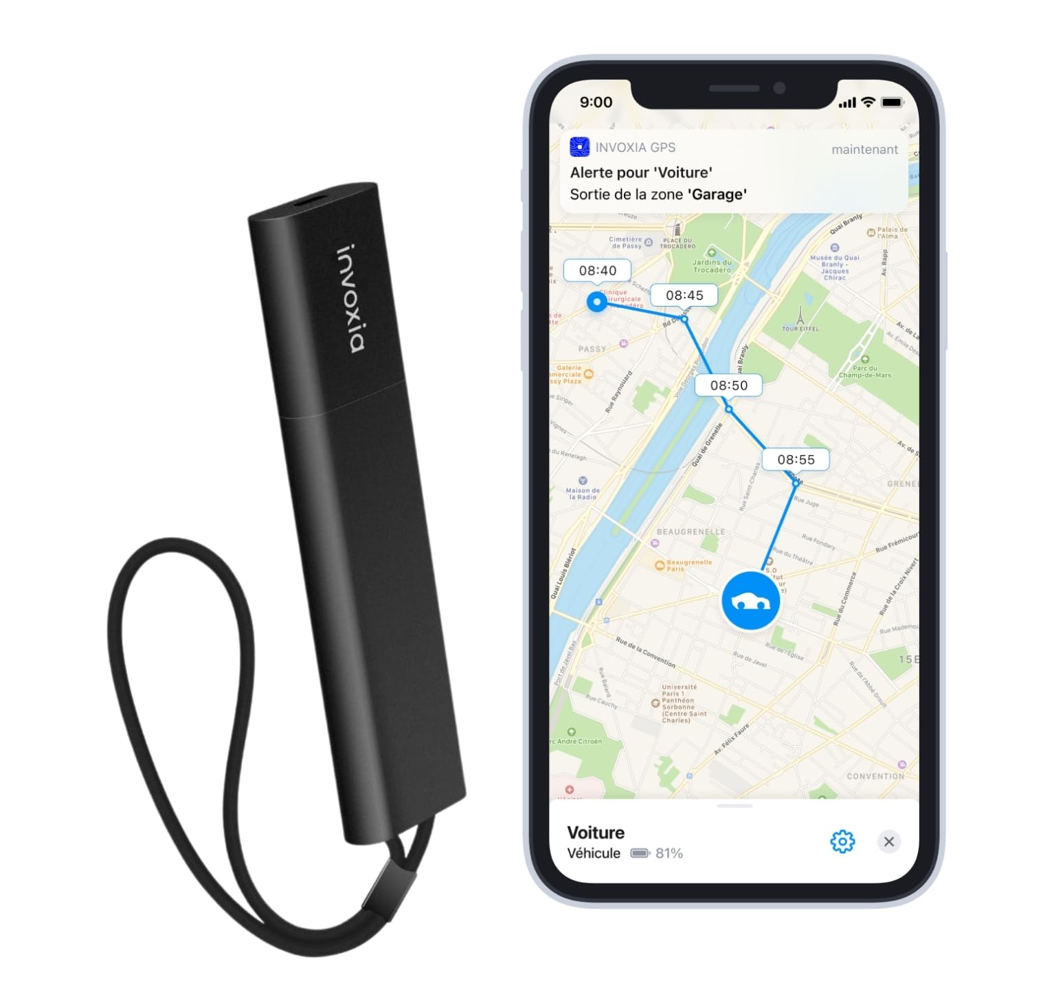 Invoxia GPS PRO Tracker - Real-time Location - for Cars, Motorcycles, Bicycles, Children - Motion and Tilt Alerts - 4G LTE-M Network - Up to 3 Months Battery Life