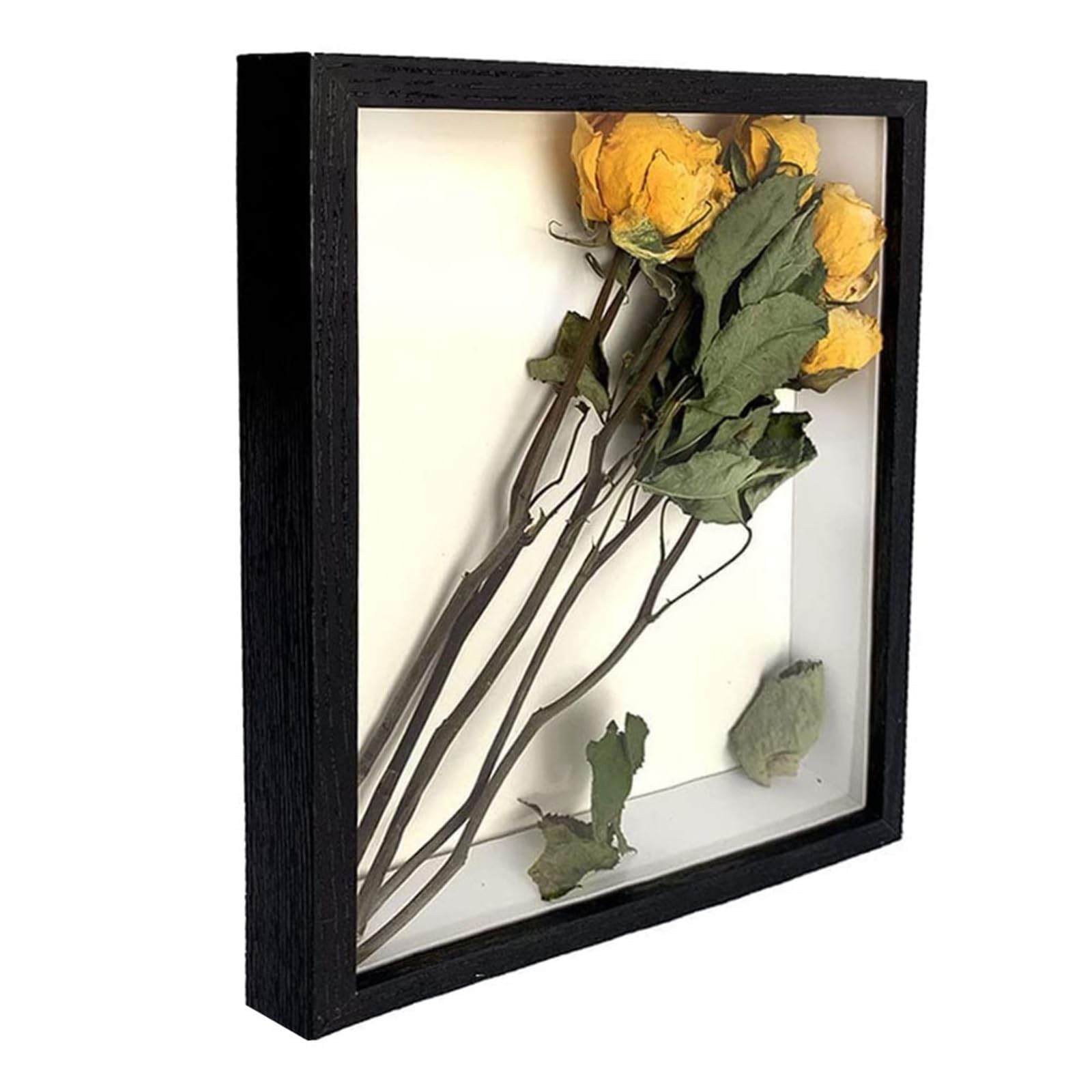 2PCS Shadow Box Depth 3cm Wooden Photo Frame For Displaying Three-Dimensional Works Nordic DIY Wood Picture Decor for Tabletop and Wall(Black,20X20cm)