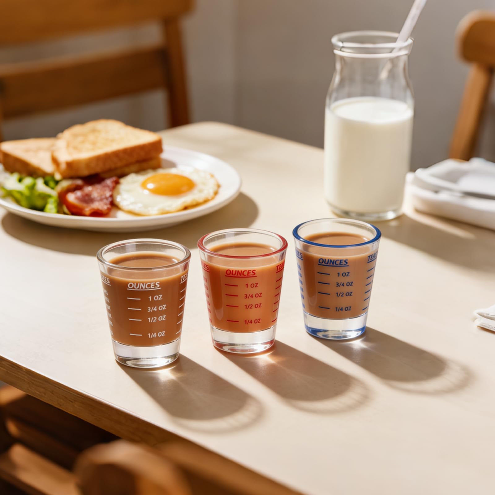 Schnapsglas-Messbecher, Espresso-Schnapsglas, 26-stufige Messung, 30 ml, 2 Esslöffel, 6 Teelöffel, Küchenutensilien, Bar-Barkeeper-Zubehör, Jigger für Barkeeper, 2 Stück, Rot