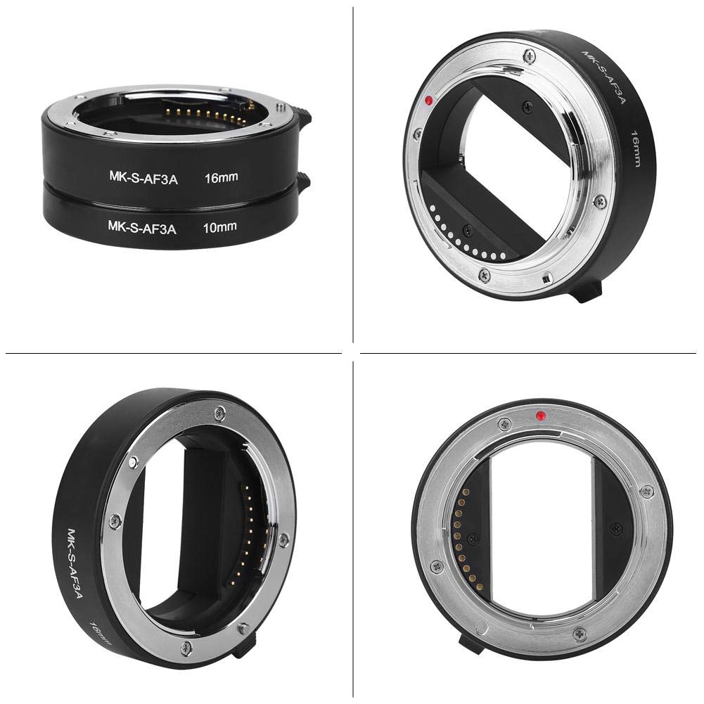 Yunir Set di Tubi di prolunga Macro con Messa a Fuoco Automatica 10mm 16mm per Fotocamera E/Fe NEX3 NEX5 NEX6 NEX7 A5000/A6000/A7/A7M2