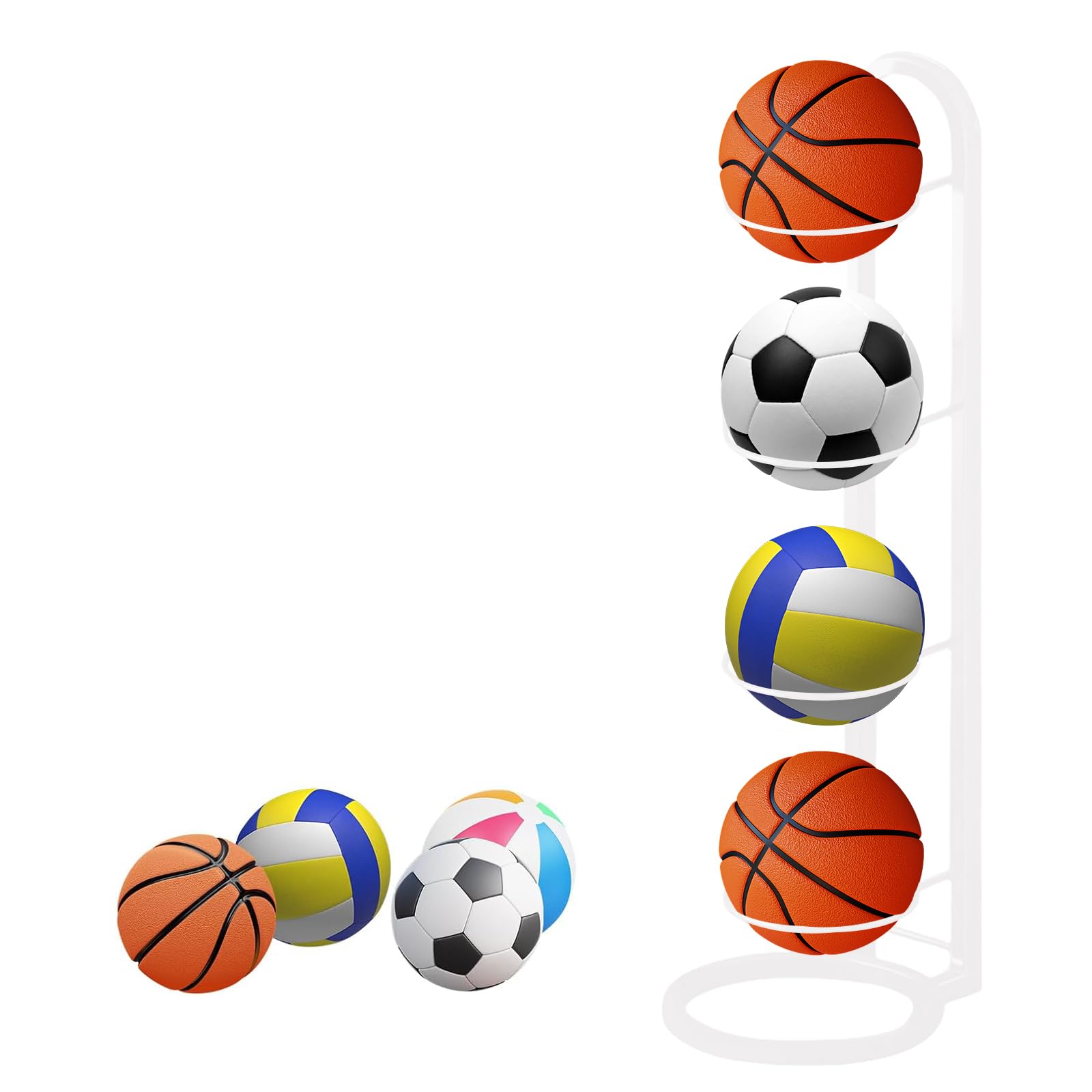 Soporte de pelota, estante de bolas, soporte vertical para balón, soporte de exhibición de pelotas para baloncesto, fútbol, voleibol