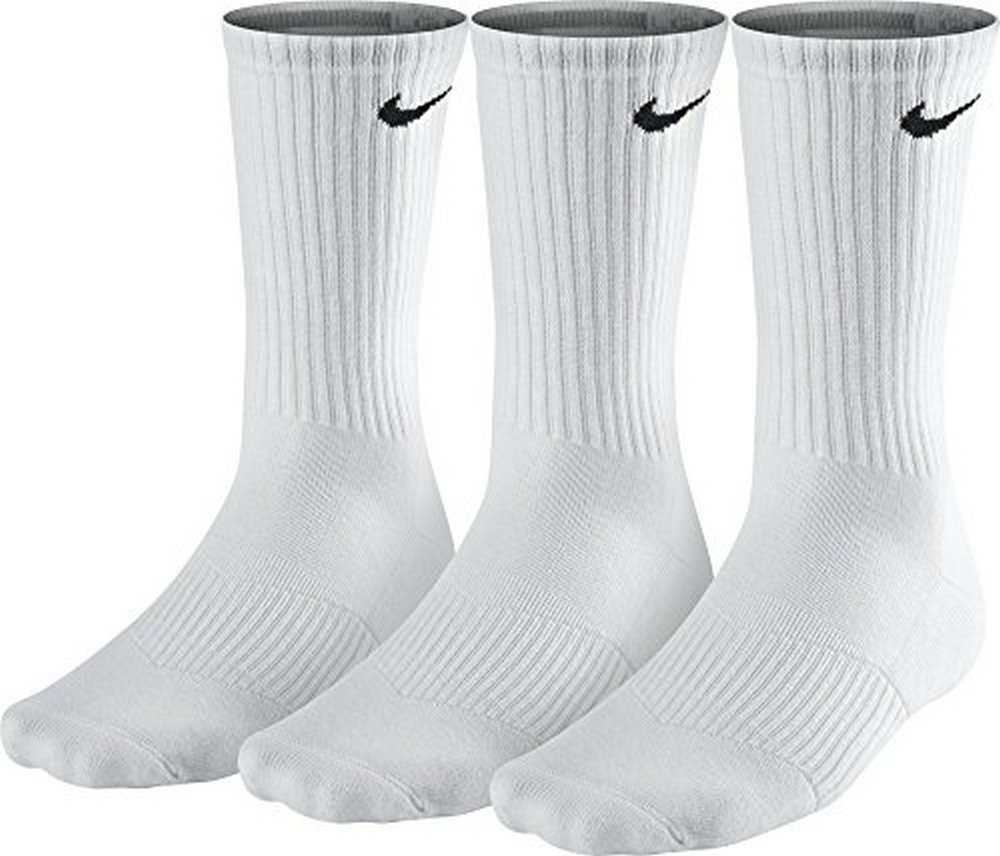 Nike Unisex Performance Cushion Crew Training Socks (3 Pair), WHITE, XL