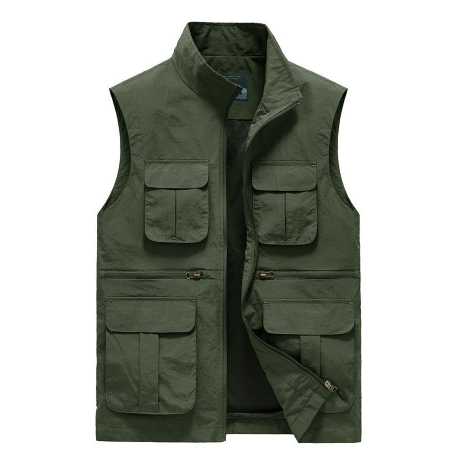 Chaleco De Hombre Sin Mangas Multi-Bolsillo Chaleco De Pesca Al Aire Libre Fotografía Chaleco Suelto Chaqueta Casual Transpirable Práctico Chaleco