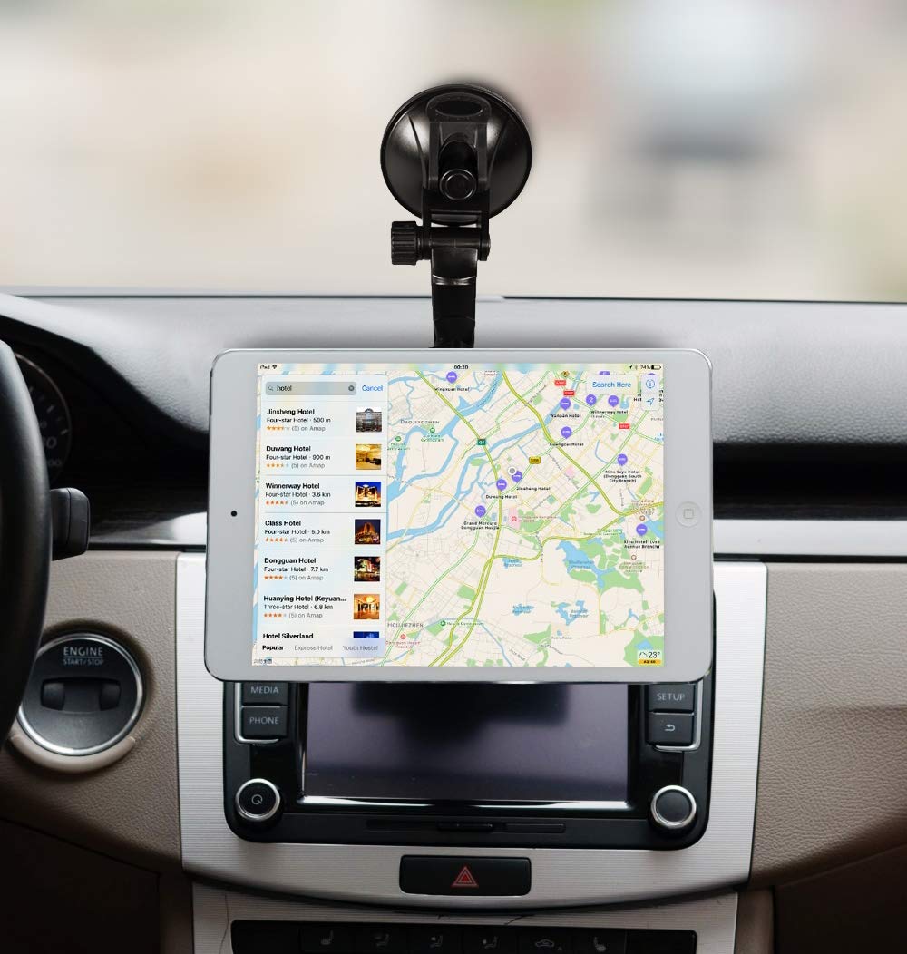 Maclean MC-822 Uniwersalny Uchwyt Samochodowy, Magnetyczny Statyw na Tablet do 10 Cali, Uchwyt Obrotowy 360 Stopni (Montaż na Przyssawce) Stabilny Uchwyt Samochodowy na Telefon na Szybę
