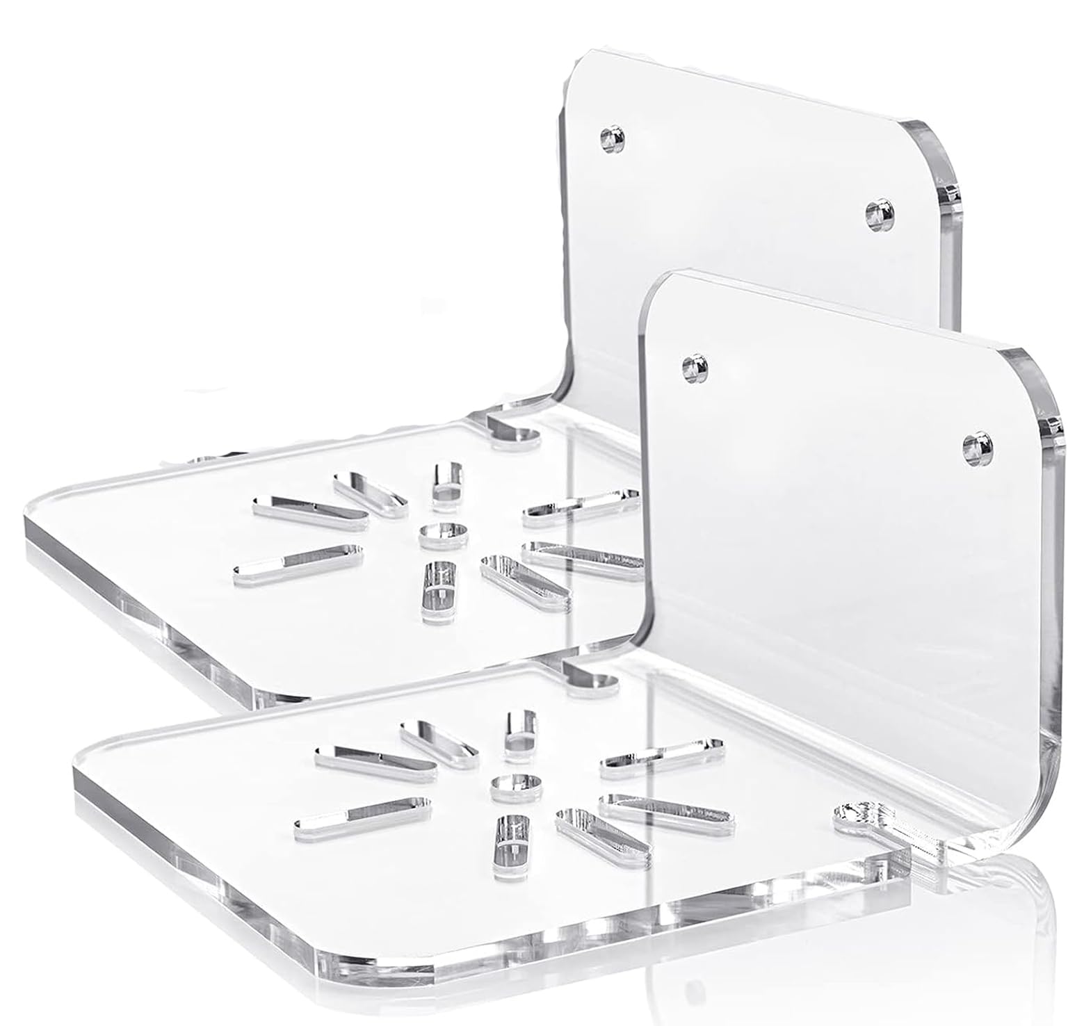 Parikshit Sublimarion Acrylic Wall Mount Stand Holder Bracket for CCTV Dome Security WiFi Camera Home Outdoor Indoor Office Shop Pack of 2 (8 Holes)