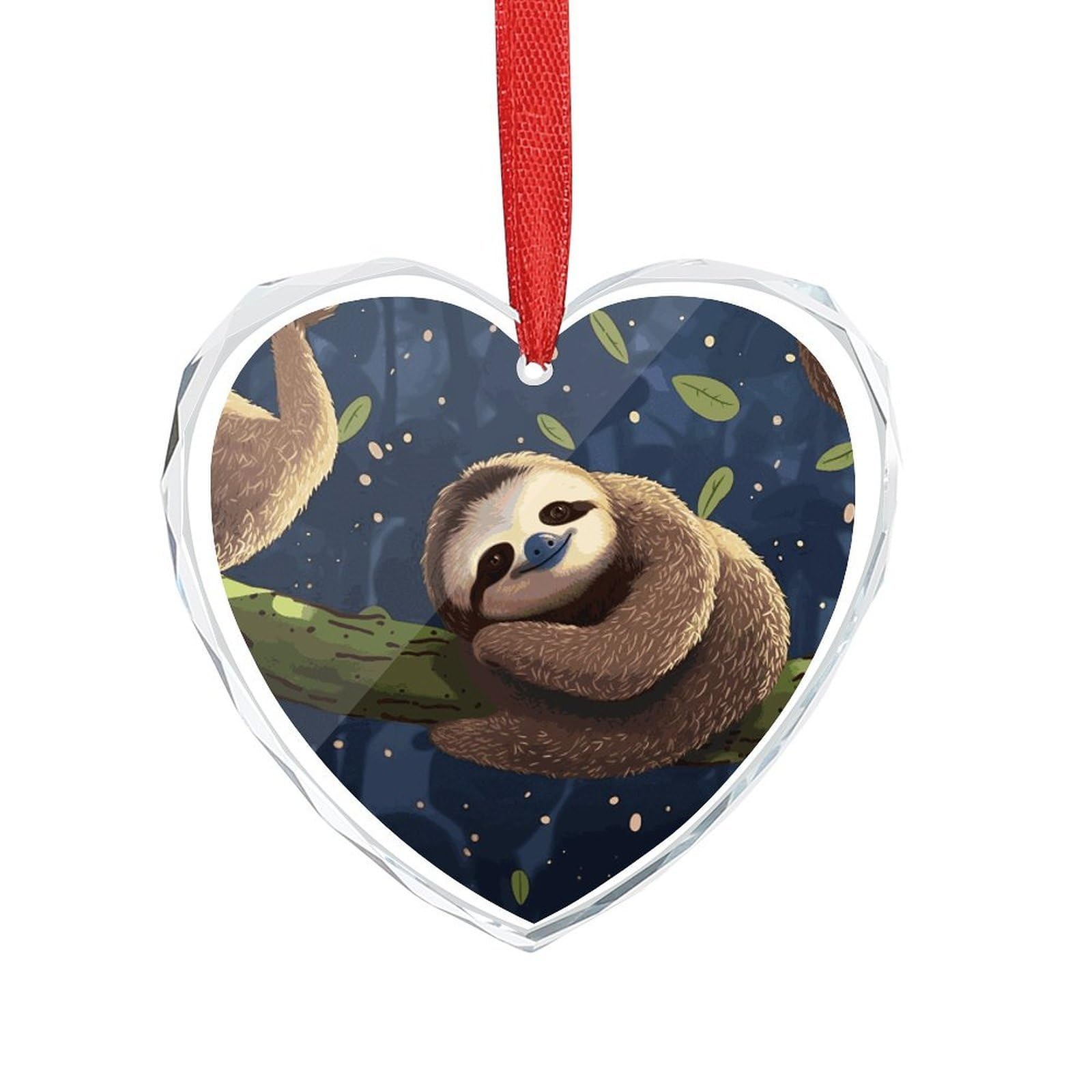 Wsoihfec Style Sloth Lazy Engagement Gifts For Couples, Glass Ornaments Just Married Bridal Shower Decor, Heart Keepsake Decor For Bride & Groom