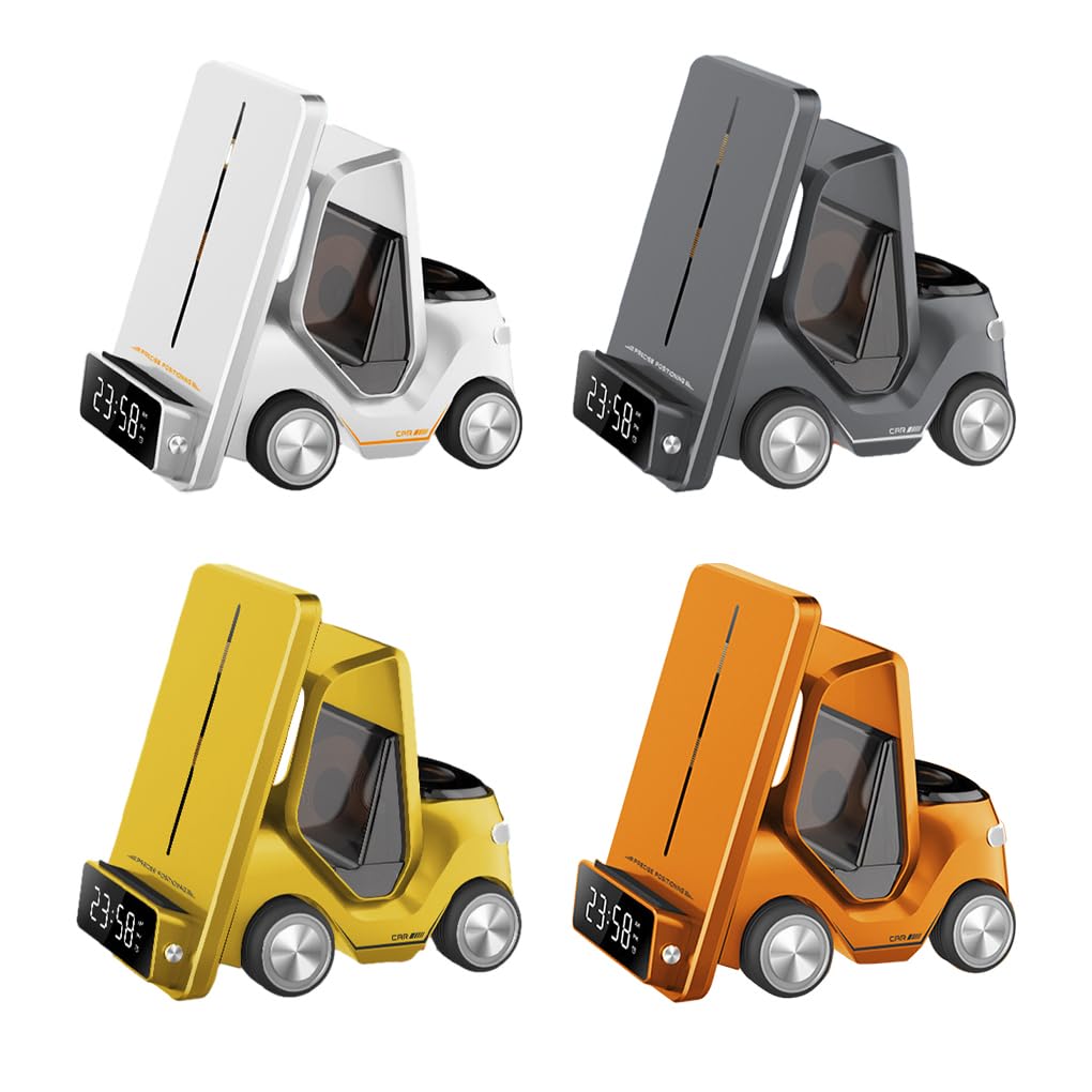 Stazione dock di ricarica rapida 5 in 1 Compatta e portatile Stazione di ricarica wireless universale ad ampia compatibilità per telefoni, Bianco