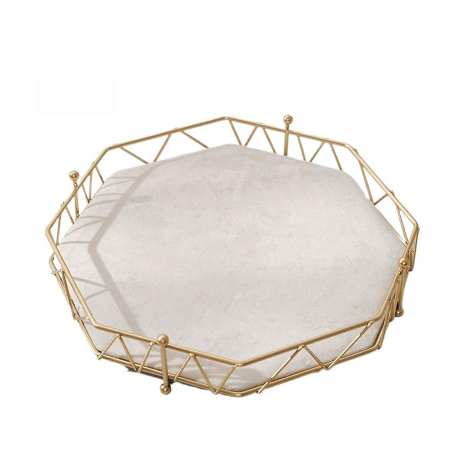 FAJNUZI2024 Jewellery Display Stand Velvet Jewelry Rack Storage Tray Necklace Earrings Headwear Display(Beige,Small)