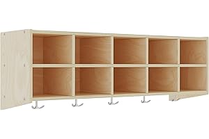 Streamline 10-Section Hanging Coat Locker, Wall Cubby Storage Organizer