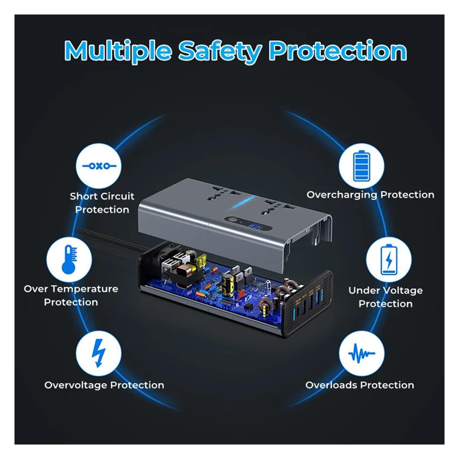 Przetwornica Napięcia Samochodowego DC 12 V Na AC 200 W Automatyczna Typu C QC3.0 Szybka Ładowarka USB Samochodowa Zasilacz Bezpieczne Niezawodne Wszechstronne Zastosowanie