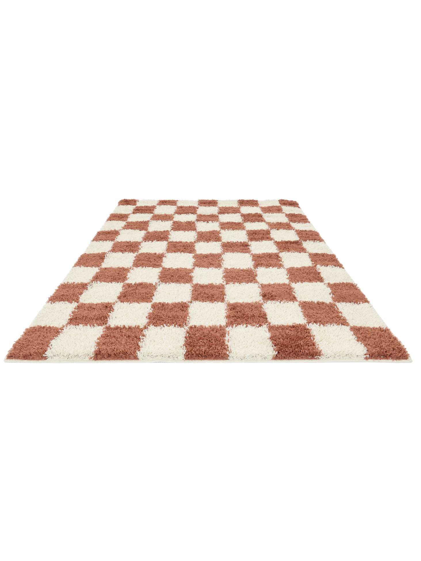 RugVista Chessie, Alfombra, Modernas, 160 x 230 cm, Rectangular, Pelo Medio, Sala de Estar, Dormitorio, Limpieza en seco, Óxido/Off Blanco