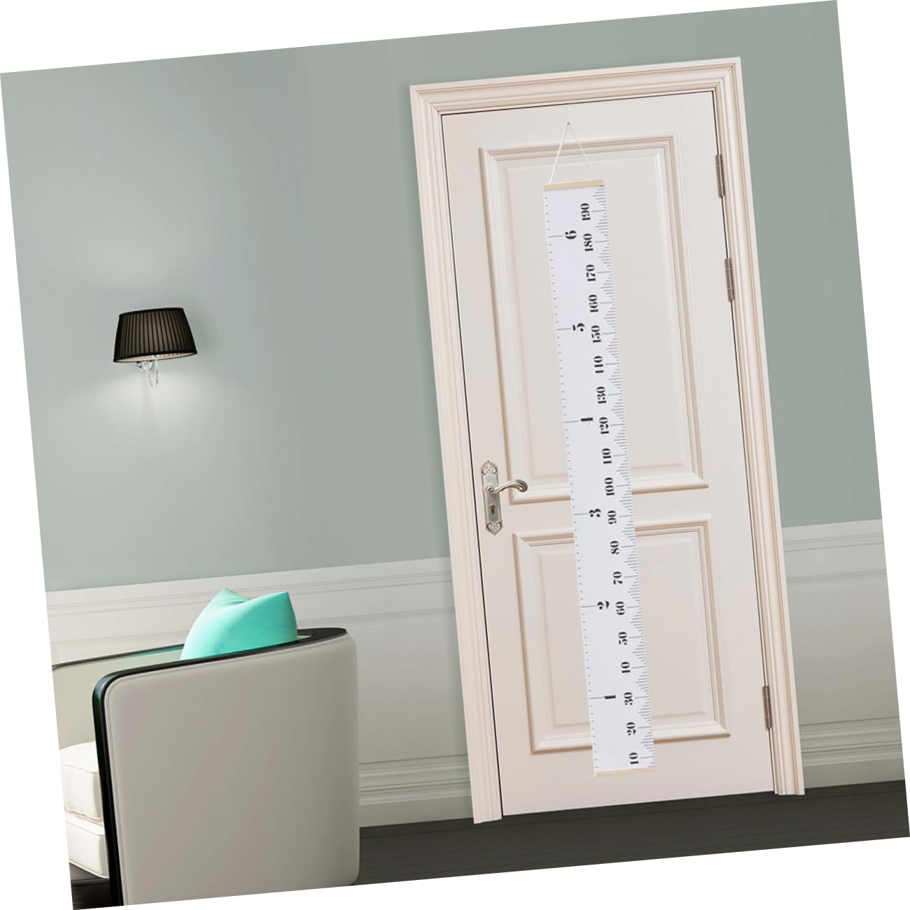 Yardwe 1pc Height Growth Chart Height Measuring Ruler with Wood Frame for Decor Fun Wall Decoration for Nursery Playroom and Home Background