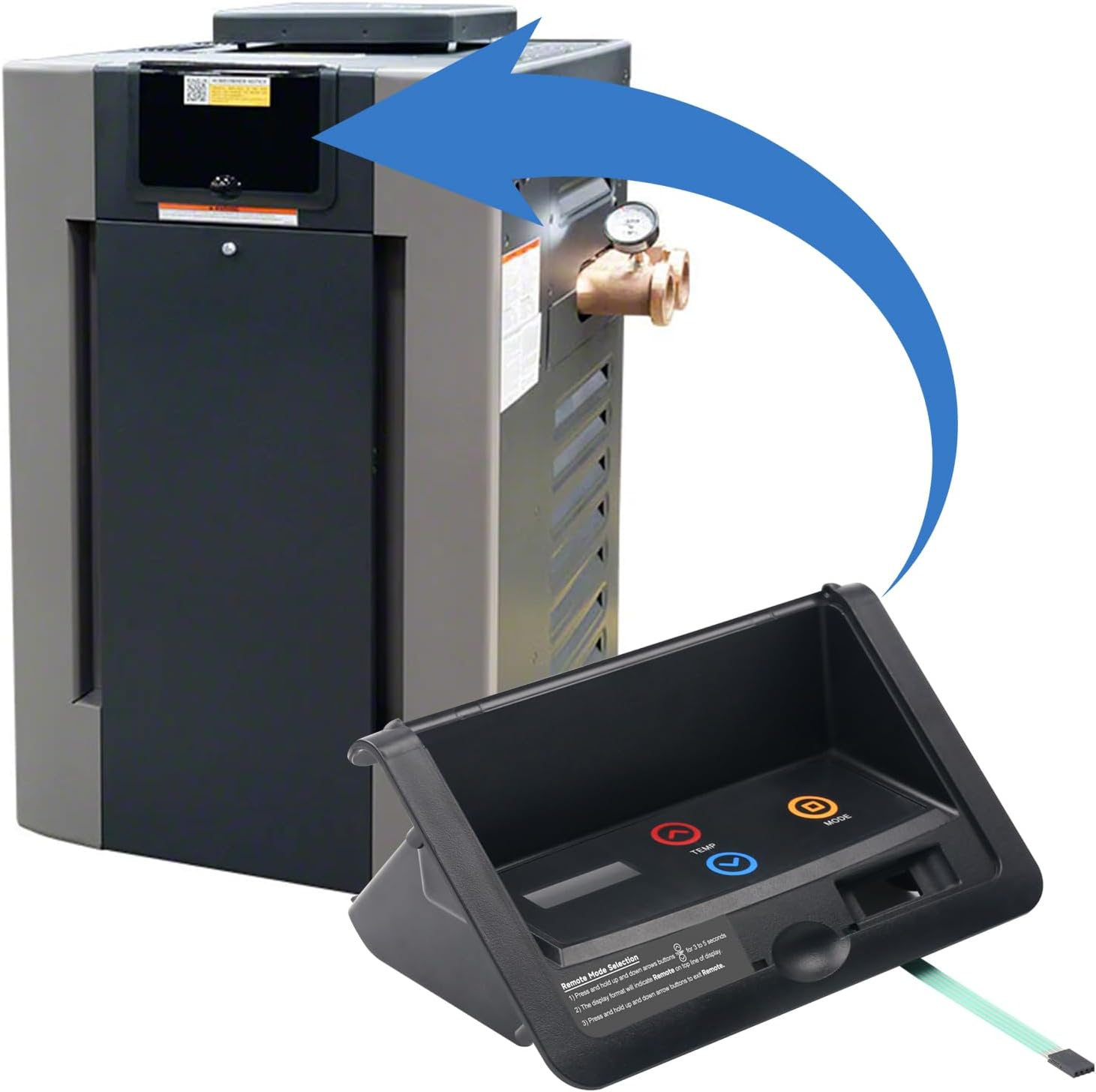 009491F Control Bezel with Switch Decal-Membrane Compatible with Raypak Pool Heater Control Panel, Replacement for Model R185B, R265B, R335B, R405B ID Digital Pool Heaters - Black