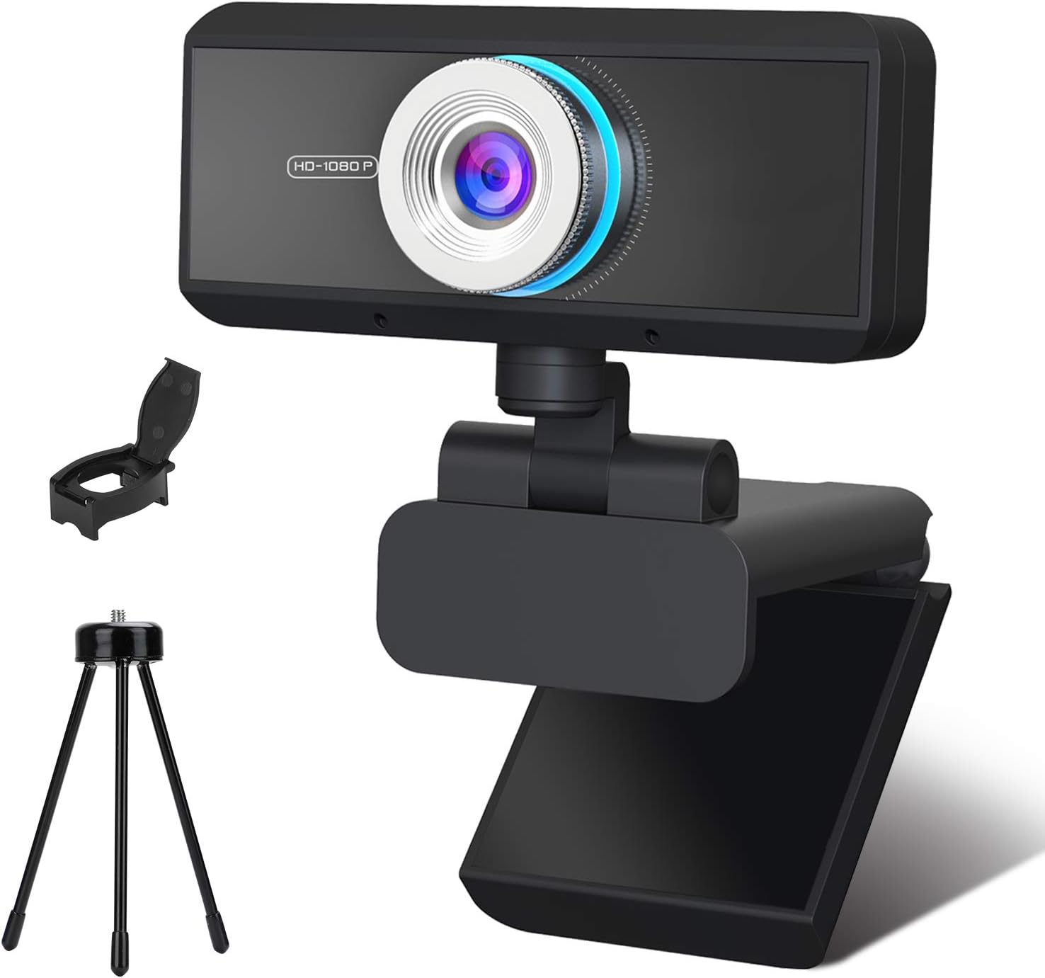 KKUYI Webcam with Microphone for Desktop 1080P HD USB Web with Privacy Cover and Tripod - Laptop PC Computer Camera for Recording,Calling,Conferencing,Streaming,Gaming,AutoFocus 3D Noise Reduction