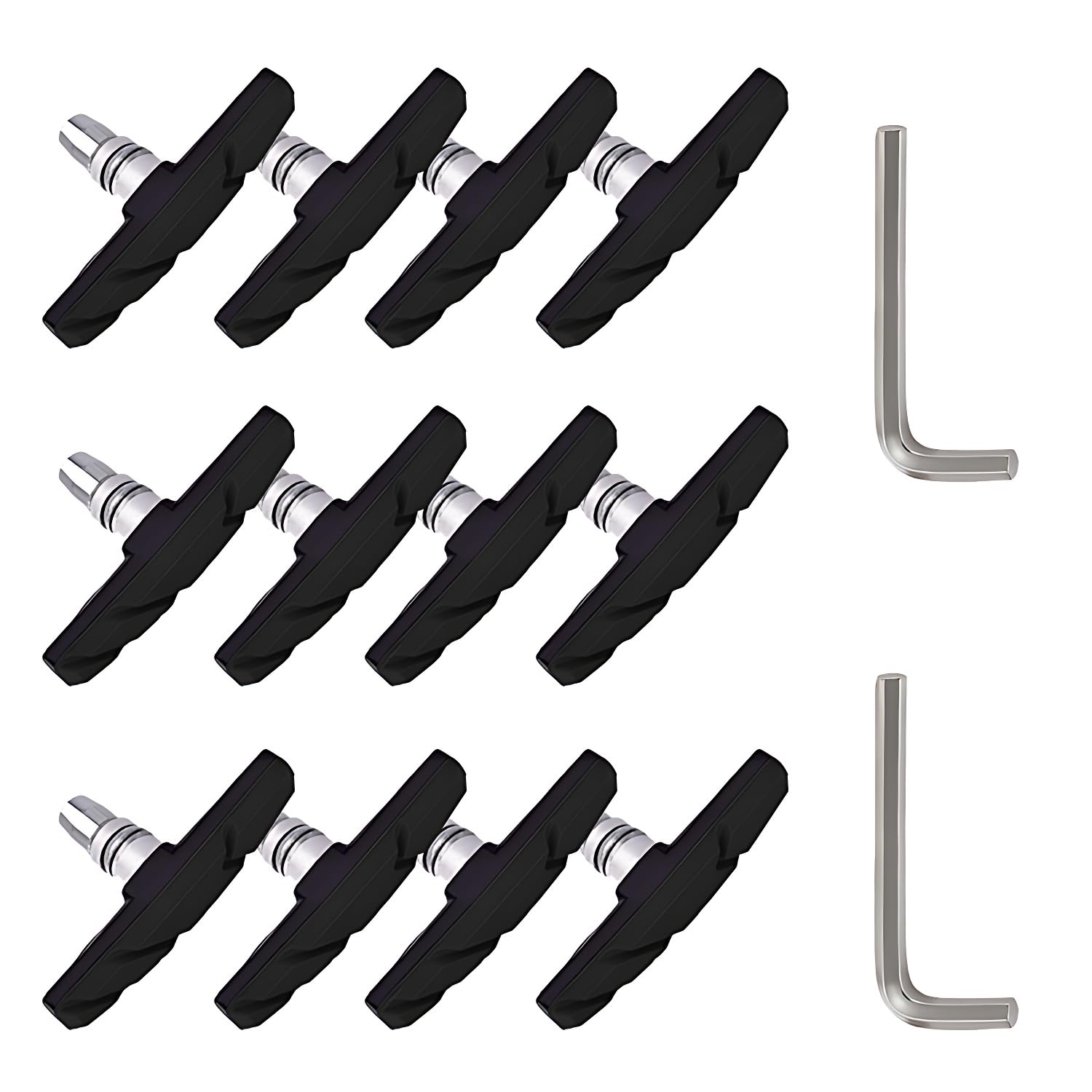 TUHDWJ 6 works V Bike Brake Pads, 70mm V Brake Blocks, Bicycle Brake Blocks Set including Hex Nuts and Spacer