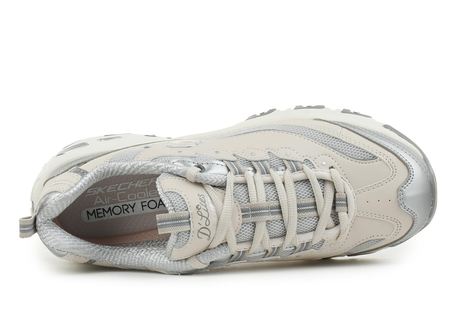Skechers D'Lites-Chromatic - Sneaker da Donna, Colore Beige, Comodi, Sportivi, per Il Tempo Libero, Eleganti, EU 38,5