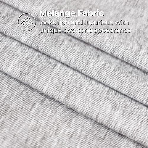 Image of Superior Melange Flannel Cotton Sheet Set, Ultra-Soft Textured Sheets, Modern, Farmhouse Bedding, Basics, Includes; Flat Sheet, Elastic Deep Pocket Fitted Sheet, Pillowcases, Twin, Charcoal
