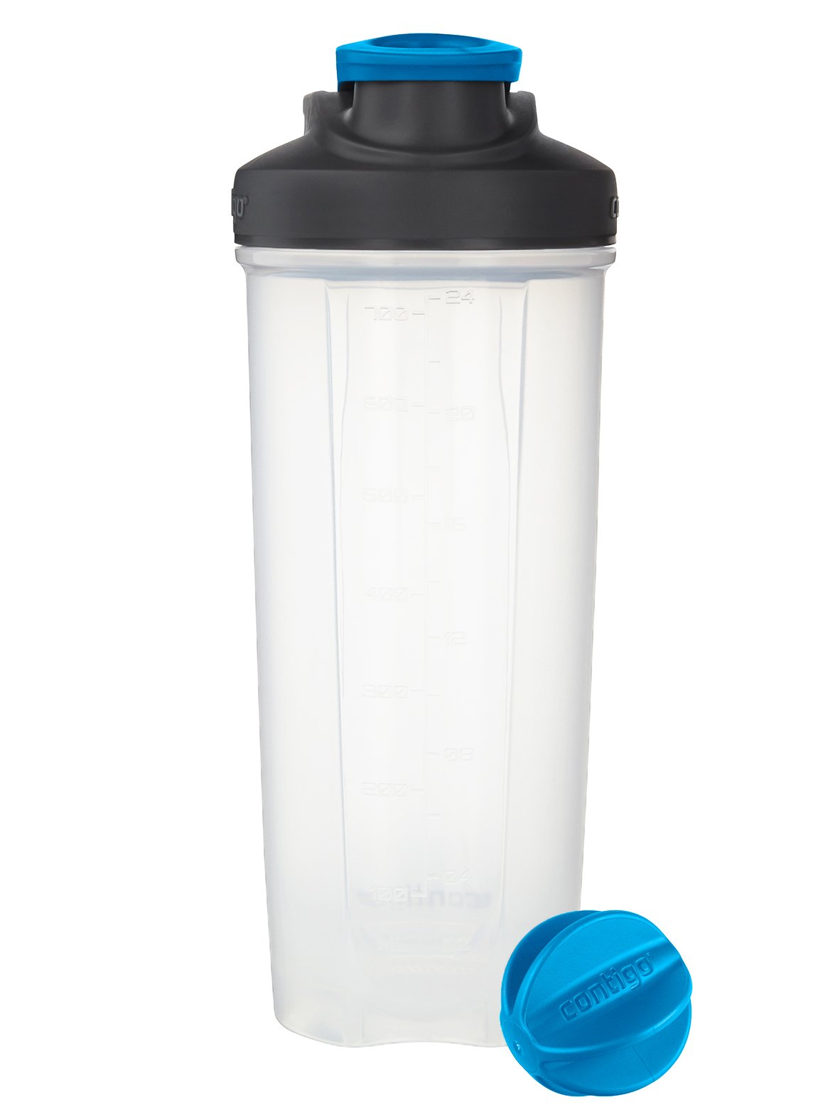 ContigoShake & Go Fit Snap Lid Shaker Bottle, 28 oz., Black Snap Lid Blue 70291