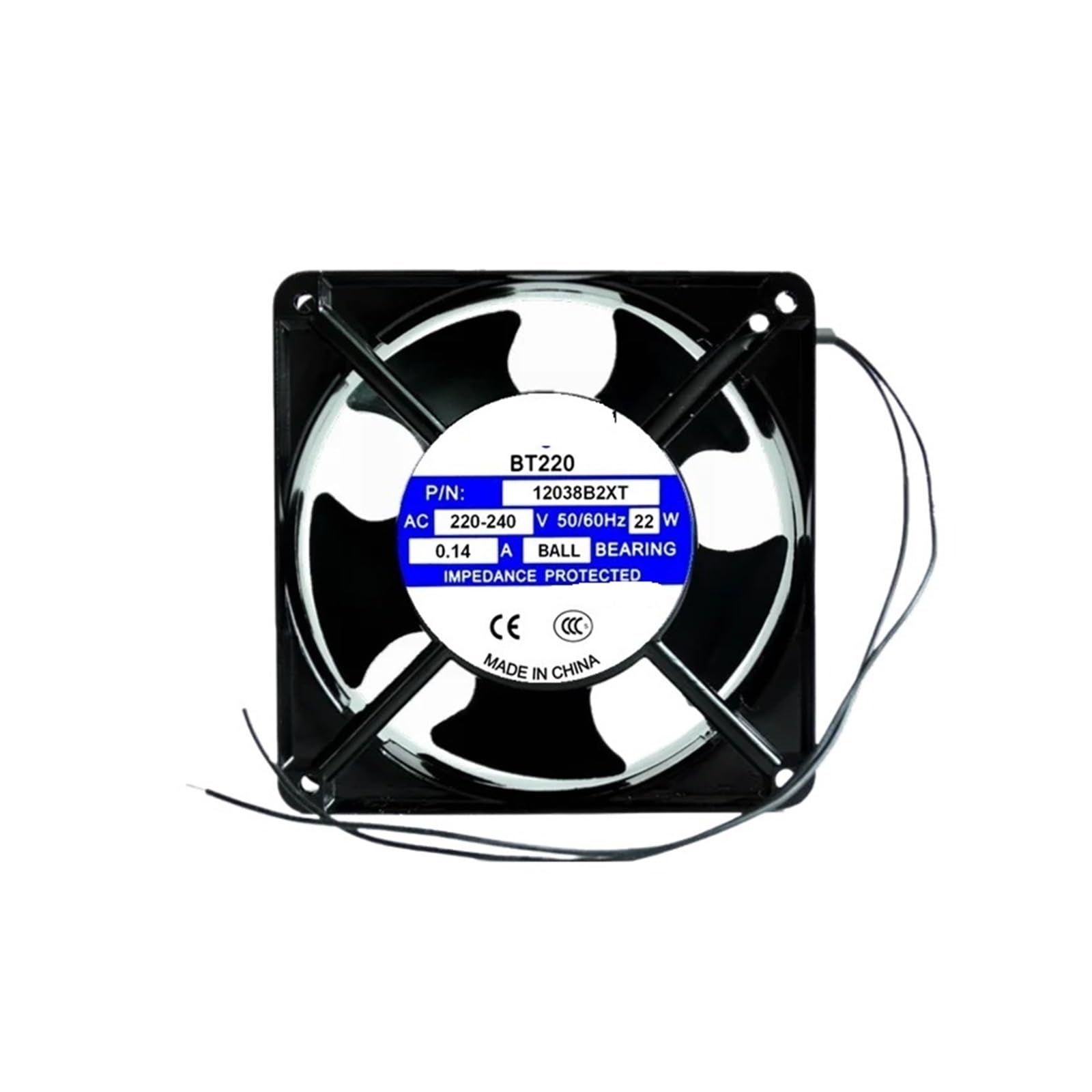 TPKMVGAP 12038B2XT TB220 AC 220V 0.14A 120x120x38mm 2-Wire Server Cooling Fan