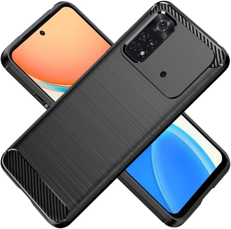 Image of Hybrid Carbon Fiber Back Case for Poco M4 Pro 4G (Black)