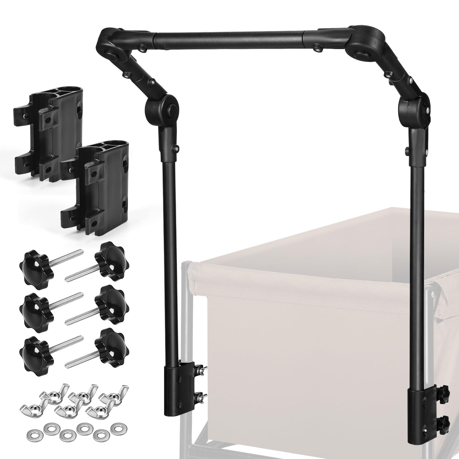 Poignée Universelle Pliable pour Chariot - Barre de Poussée/Traction Ergonomique en Acier Renforcé pour Caddies, Chariots de Plage, Poussettes et Landaus
