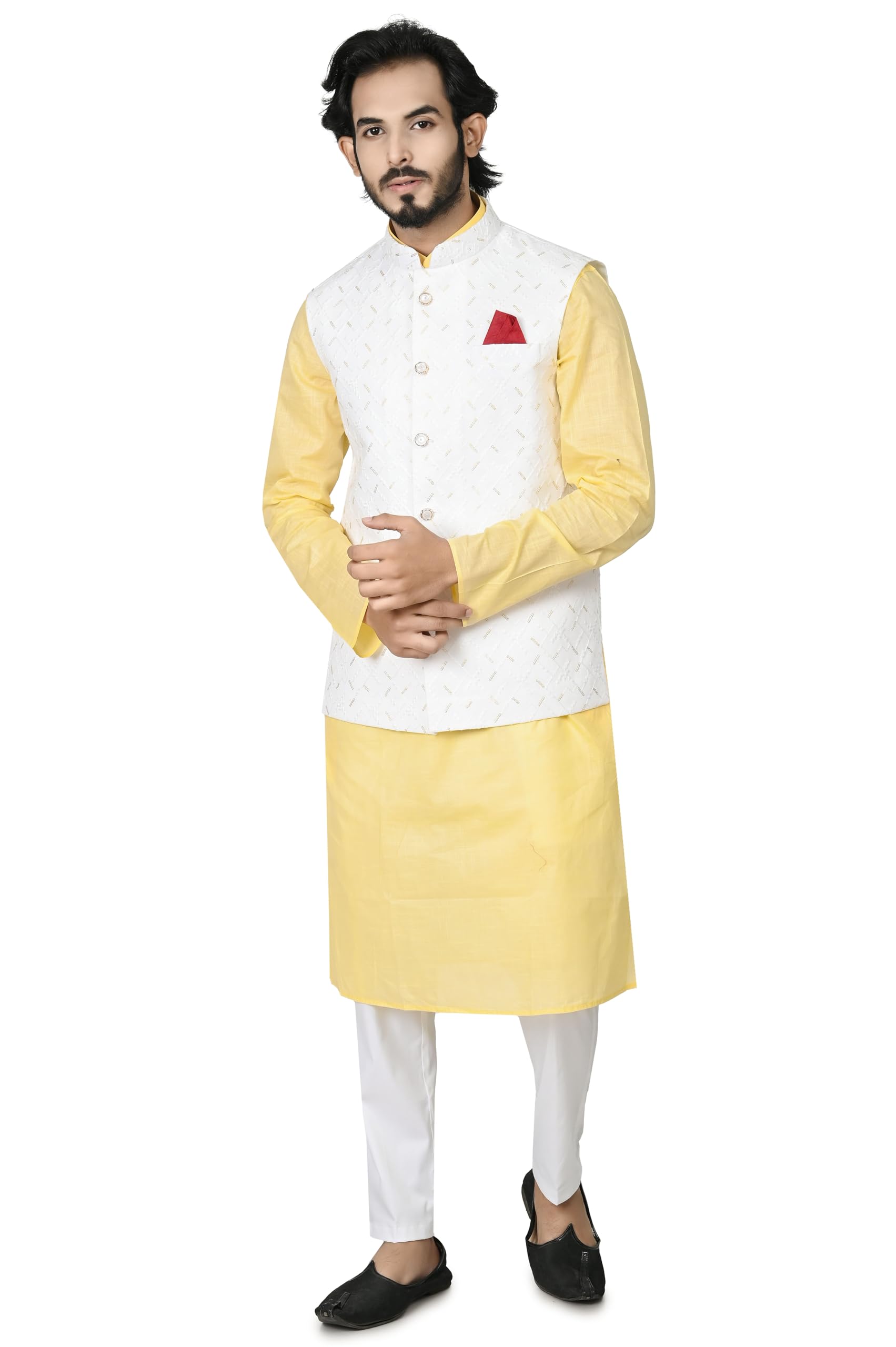 doorzi Men's Cotton Embroidery Work Sequin Nehru Jacket|For Ocassion-picture-38