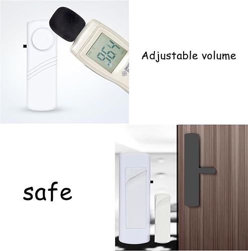 Miniatura 2 de 2 alarmas de puerta y ventana, sensor magnético de alerta antirrobo, alarmas de puerta de 90 libras para seguridad de los niños, bricolaje para