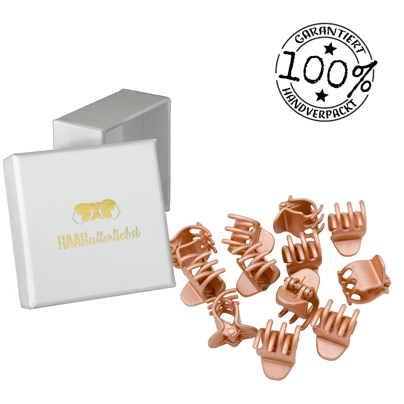 HAARallerliebst Small Hair Clip Set of 12, Small Hair Clip for Women, Hair Clips Women's Rose Gold, Small Hair Clips - Image 4