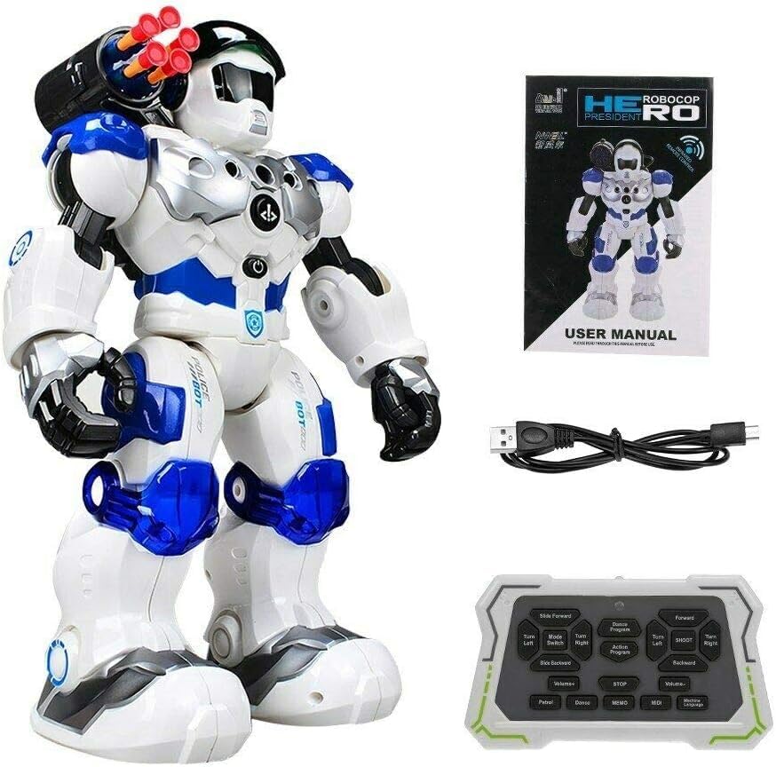 Magicwand R/C Rechargeable Gesture Sensing,Dancing & Hero Guardian Programmable Robot for Kids with Lights & Sound【Multi-Colored】【Pack of 1】