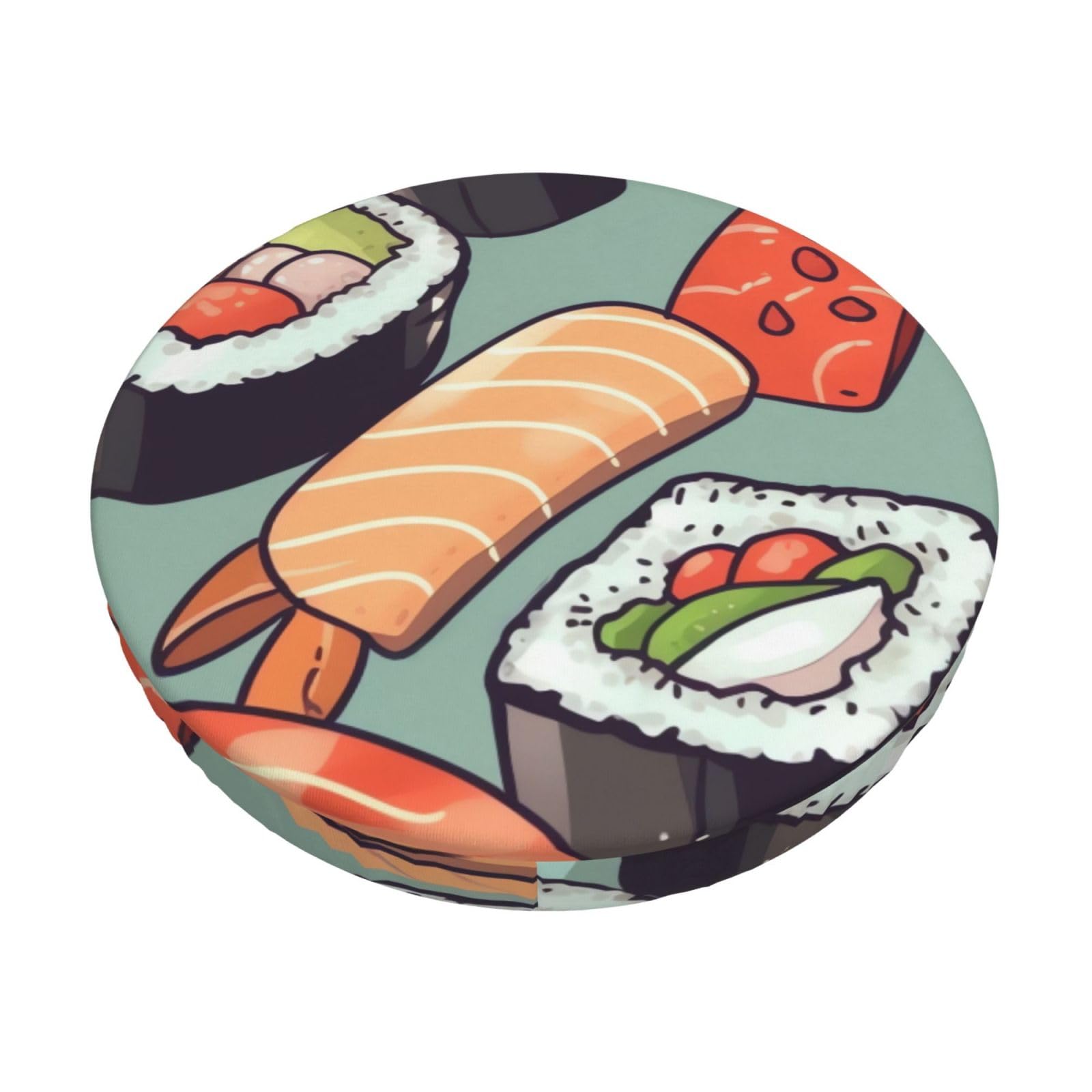 Fodpand Black Sushi Stool Covers Round 14 Inch, Stretch Round Bar Stool Seat Covers Washable Dustproof Stool Cushion Slipcover Soft Velvet Bar Chair Covers With Elastic Band