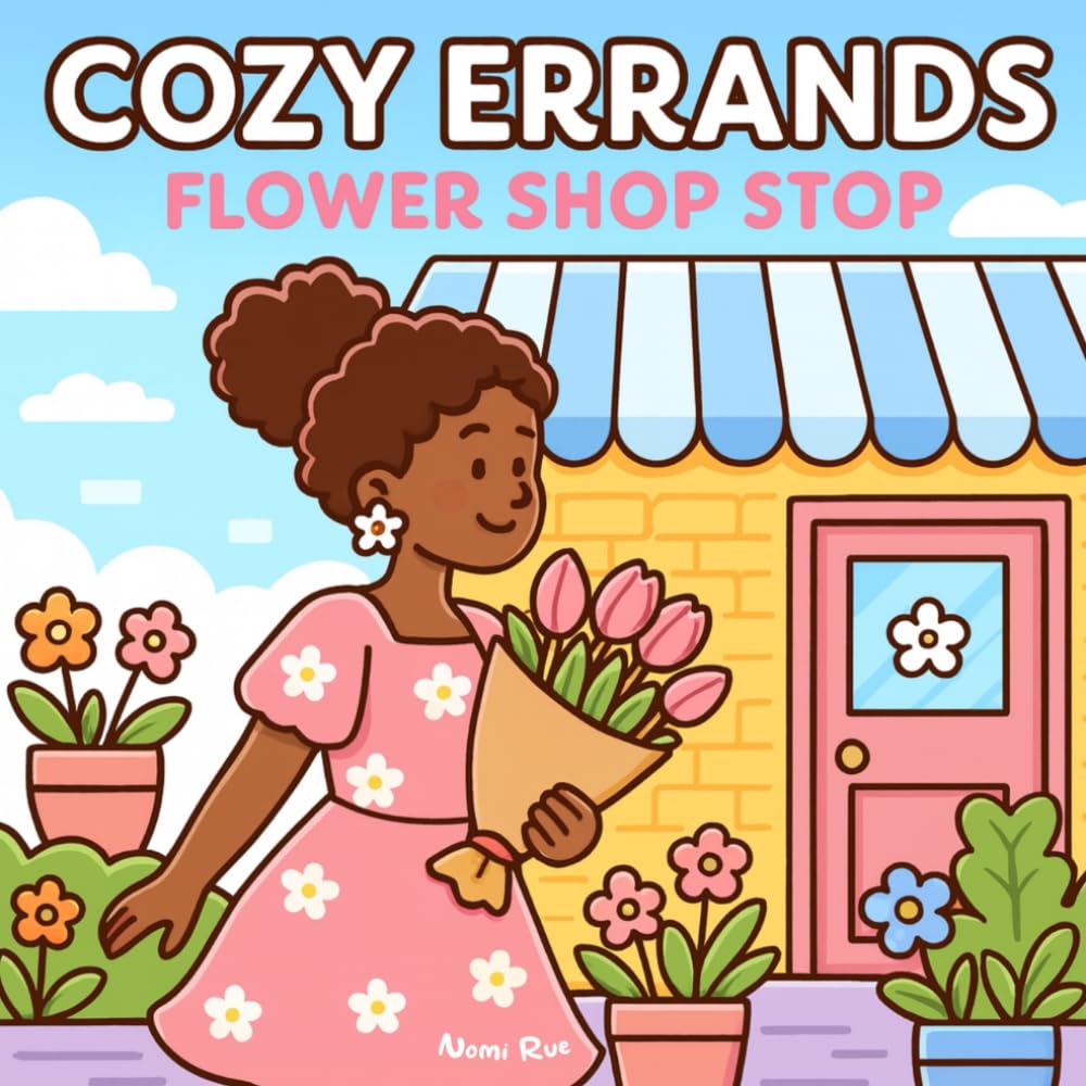 COZY ERRANDS: Flower Shop Stop: A Cozy Day in the Life of a Sweet Black Girl | A Coloring Book for Black Girls