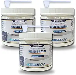Synusfree Soro Fisiológico Lavagem Nasal Kit 3un 500g Limpeza Nariz Sinusite Rinite Ultrafino