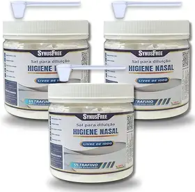 Synusfree Soro Fisiológico Lavagem Nasal Kit 3un 500g Limpeza Nariz Sinusite Rinite Ultrafino