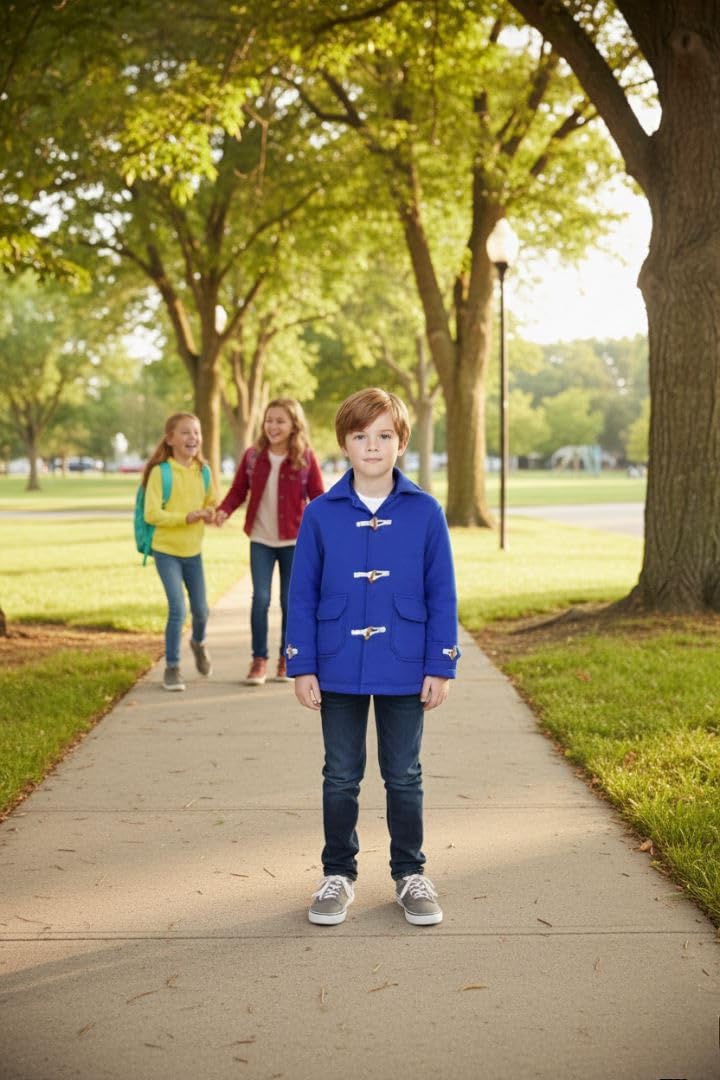 A2Z 4 Dzieci Dziewczynki Chłopcy Królewski Duffle Fleece Płaszcz Stylowe Utility Kieszenie Długie Rękawy Modna Moda Gruba Kurtka Wiek 5-13 Lat