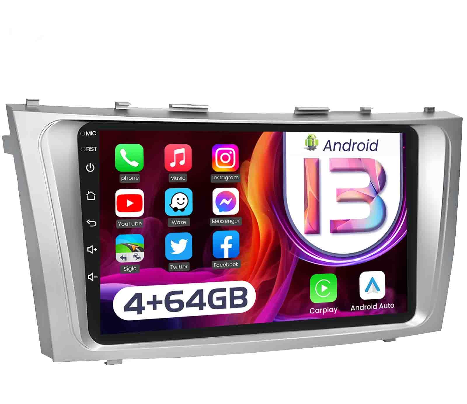 [4G+64GB] Upgrade Car Radio Stereo for Toyota Camry 2007 2008 2009 2010 2011: 9" 1280 * 800 HD Touchscreen Bluetooth 5.4 FM 32EQ Carplay Andriod Auto