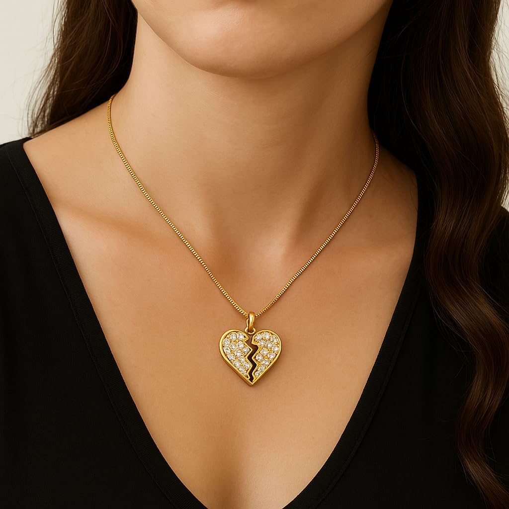 Dainty 14K Gold Plated Heart Necklace for Women - Diamond-Cut Cubic Zirconia Faith Pendant, Adjustable Chain, Spiritual Love Gift for Her - Image 2