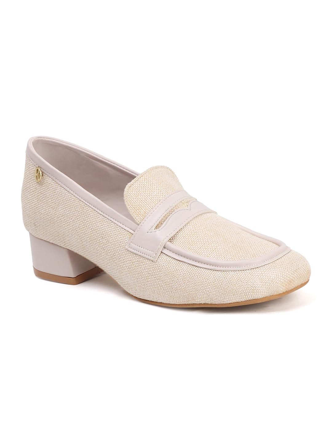 elle Women's Block Heel Loafers with Textile Finish and Penny Strap-picture-30