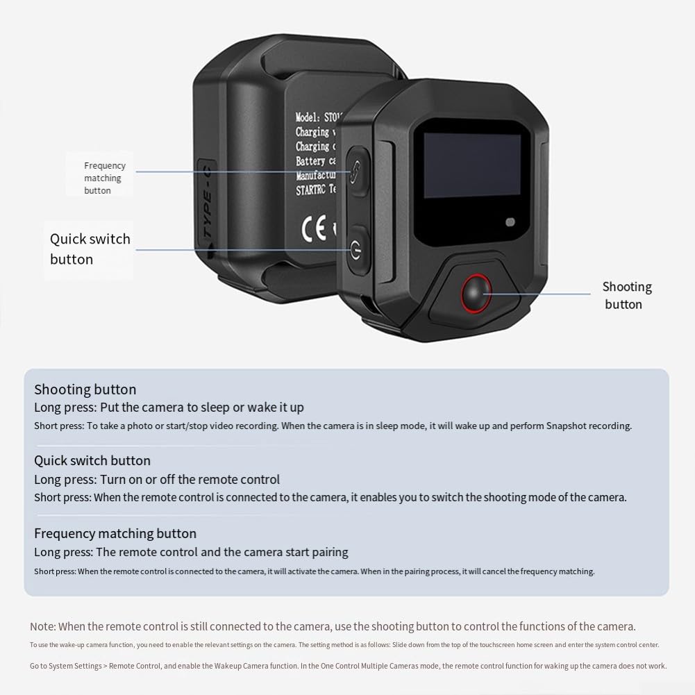 per gps BT Telecomando per Insta360 X5 Action Cam 25m | Schermo monitor in tempo reale, per tracciamento GPS, costruzione ABS, controllo a lungo raggio di 25 m