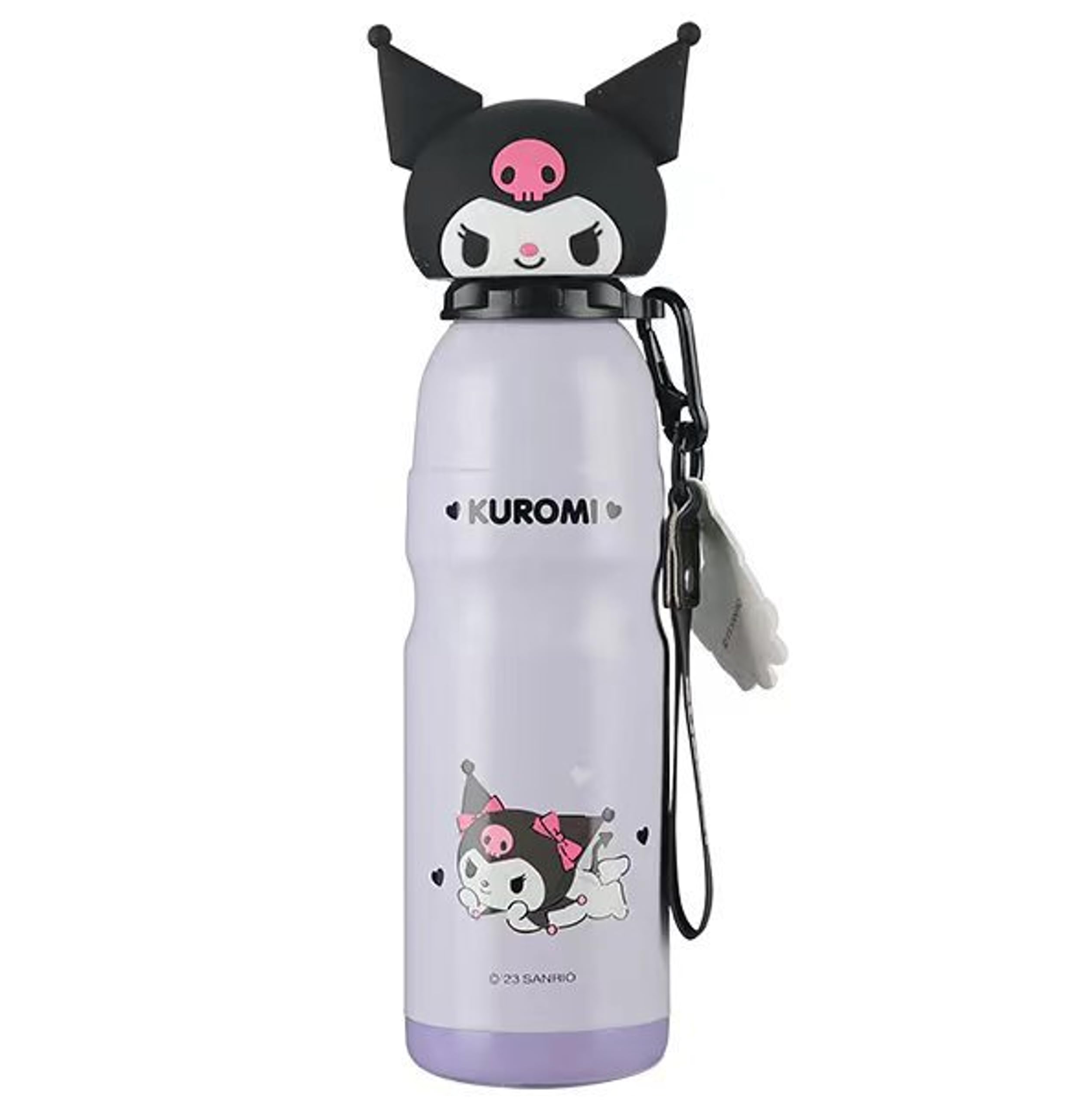 Many Rainbows Kuromi Stainless Steel Insulated Water Bottle with Buckle and Strap - 600ml