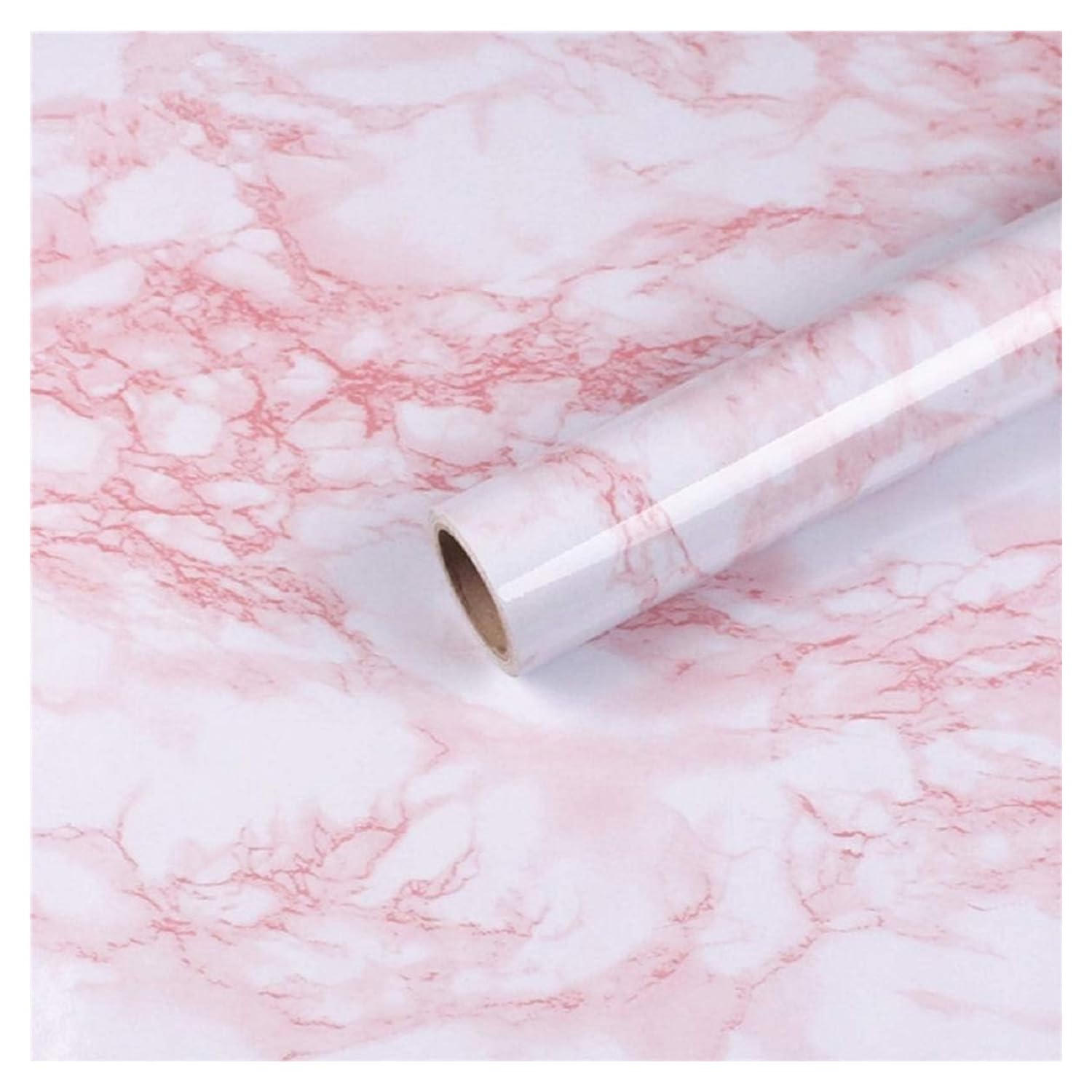 practicalWs 15.7 in x 236.2 in Self-Adhesive White Pink Marble Removable Wallpaper Decor Decals Decoration Textured Panel Table Countertops Cabinets Drawer Shelf Wall Crafts Wall Paper Decorations