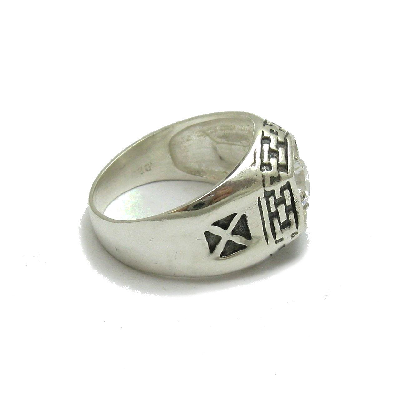 Anillo de plata para hombre con CZ sólido 925 R000936 Empress